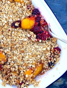 Hannah and Fitness Mango and Blackberry Crumble Vertical