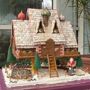 Baba Yaga Gingerbread House for OTT Christmas Dishes
