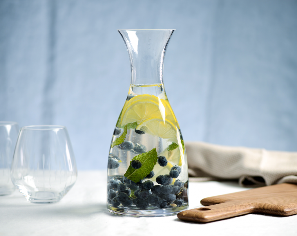 ProCook infusions: blueberry, mint and lemon served in a ProCook Carafe