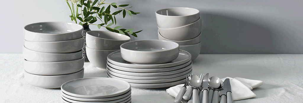 ProCook Stockholm tableware in Grey that is an ideal set for university students due to its contemporary design